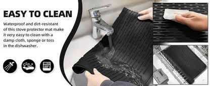 500°F/220°C Heat-Resistant Silicone Stove Cover Mat & Utensils