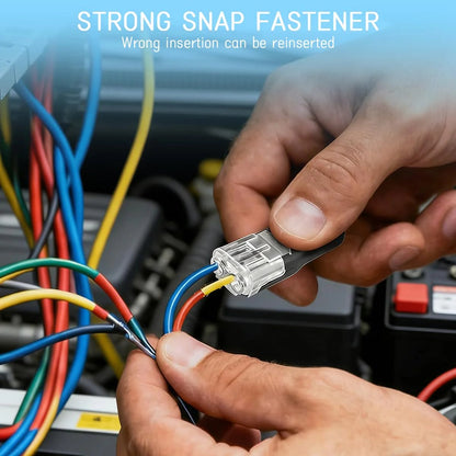 50pcs Double Wire Plug in Connector with Locking Buckle