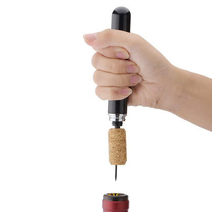 Air pressure wine corkscrew