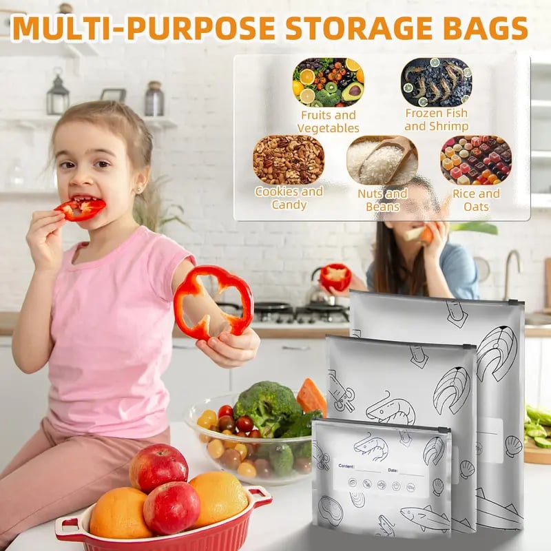 Aluminum Foil Sealable Bags, Reusable Zip Lock Food Storage Pouches