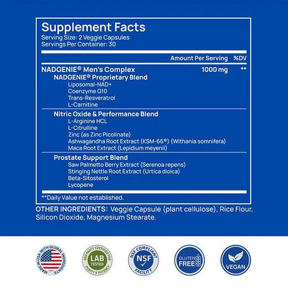 Ateticime NAD+ for Men & Magnesium Complex - Natural Energy, Balance & Recover