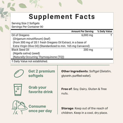 Ateticime™ Oil Of Oregano With Black Seed Oil