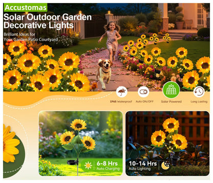 Solar LED Sunflower Garden Lights-29.6inch/74cm