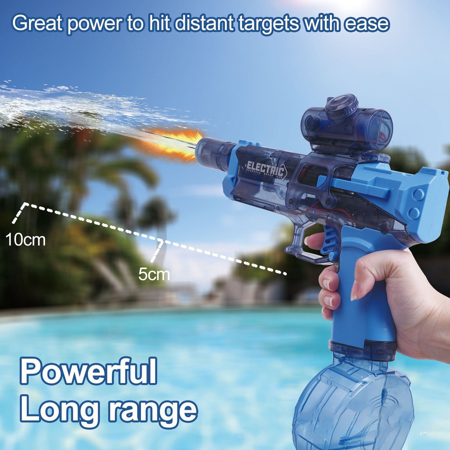 Electric Water Blaster with LED Lights, Water Shooter Powerful Squirt Water Pistol