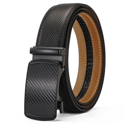 Leather Ratchet Belt With Adjustable Buckle