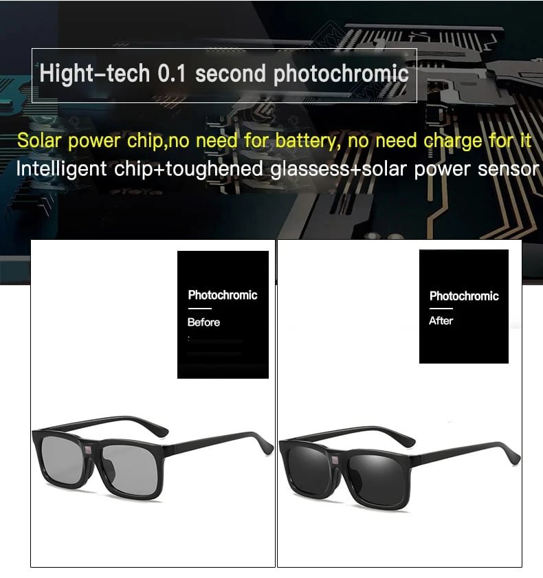 Smart Photochromic Polarized Sunglasses