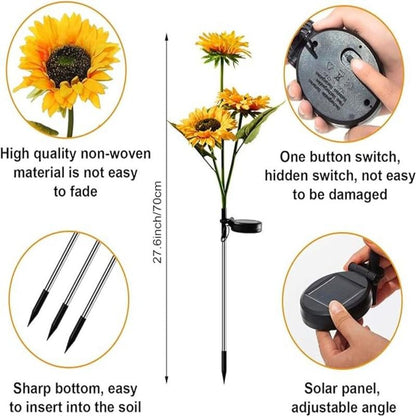 Solar LED Sunflower Garden Lights-29.6inch/74cm