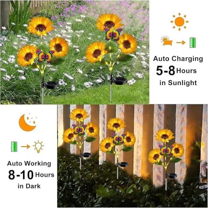 Solar LED Sunflower Garden Lights-29.6inch/74cm