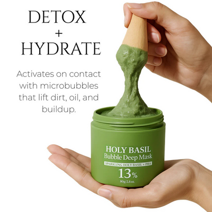 Smooth, Radiant Skin – Activated by Holy Basil & Bubble Detox Action