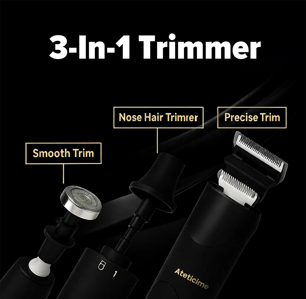 Electric Hair Trimmer for Men & Women – Dual Heads, Waterproof, Replaceable Blades