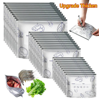 Aluminum Foil Sealable Bags, Reusable Zip Lock Food Storage Pouches