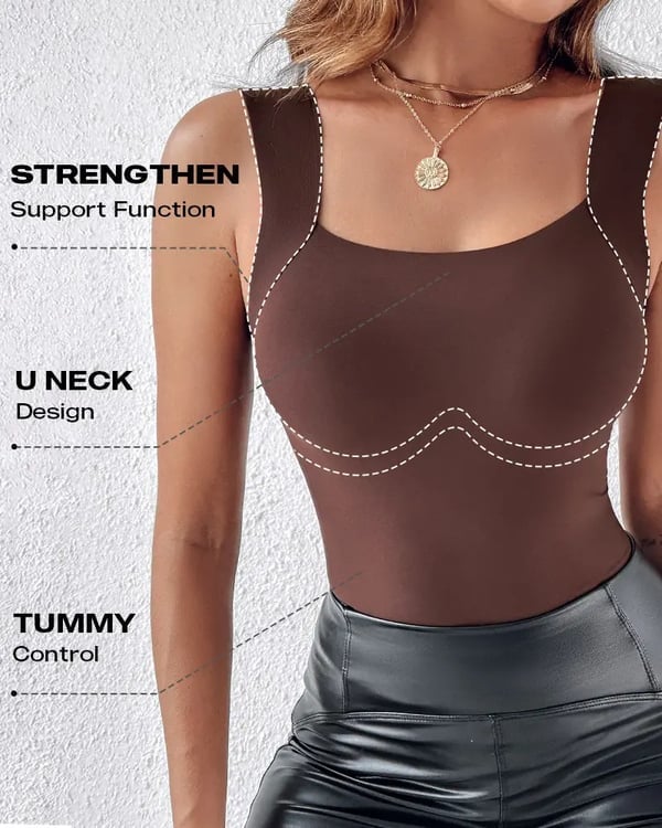 🔥💐 Women’s U-Neck Thermal Tank Top, Built-In Bra