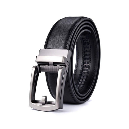 Leather Ratchet Belt With Adjustable Buckle