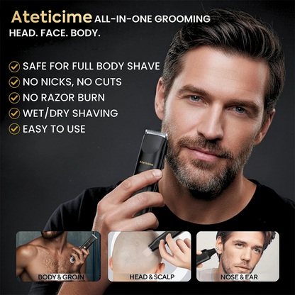 Electric Hair Trimmer for Men & Women – Dual Heads, Waterproof, Replaceable Blades