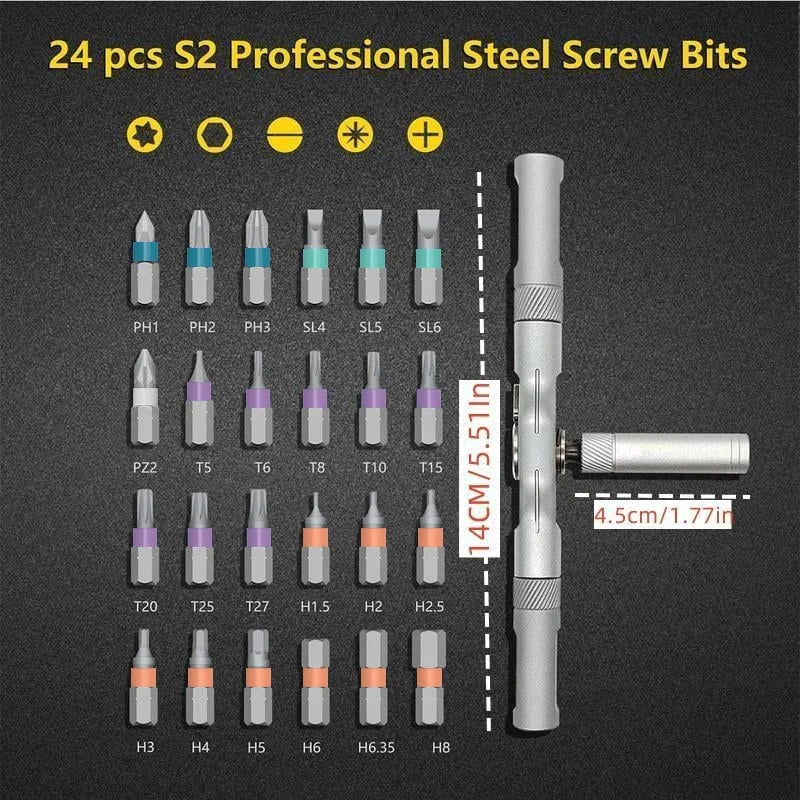 24 in 1 Magnetic Screwdriver Set