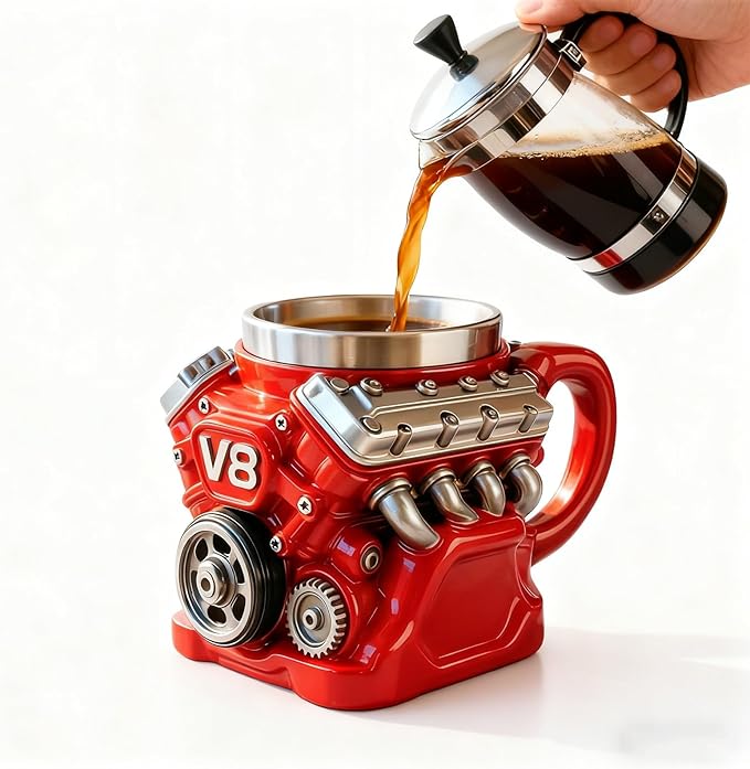 Engine-themed coffee mug