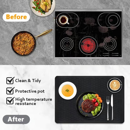 500°F/220°C Heat-Resistant Silicone Stove Cover Mat & Utensils