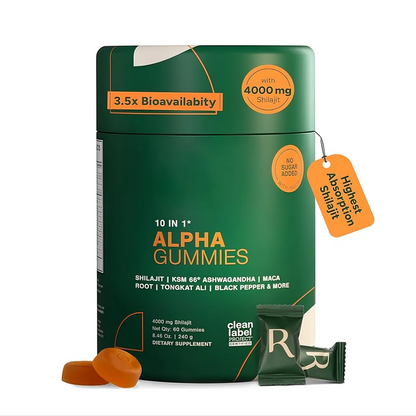 Alpha 10-in-1 Gummies – 4000mg Super Herbs Blend – 60 Count, Clean & Sugar-Free