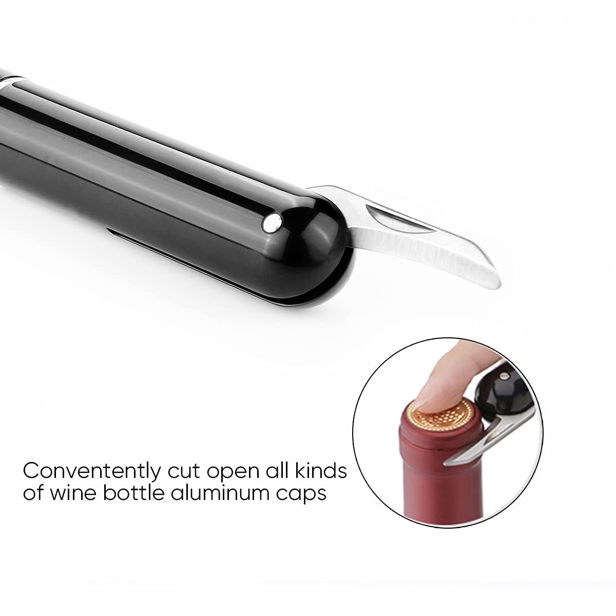 Air pressure wine corkscrew