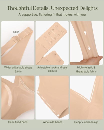 Seamless Deep V Push-Up Wireless Bra 3.0