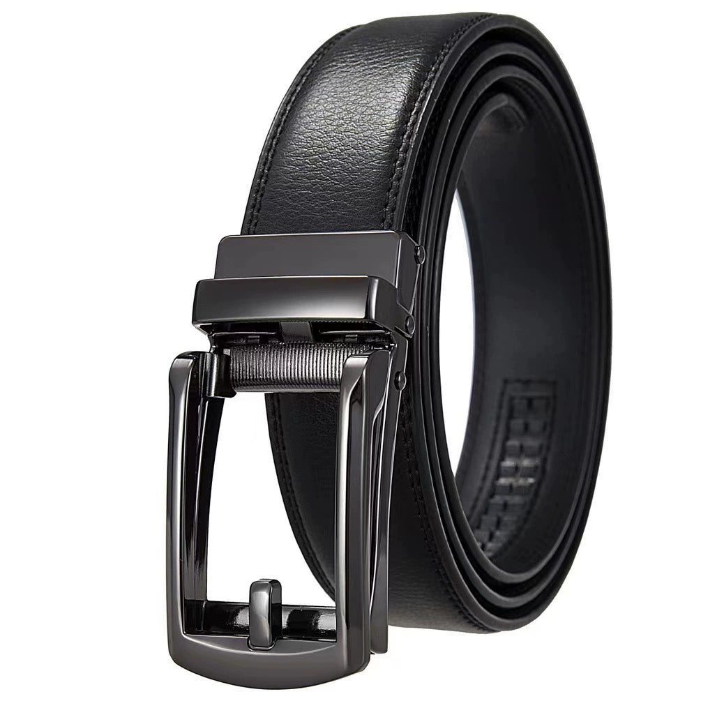 Leather Ratchet Belt With Adjustable Buckle