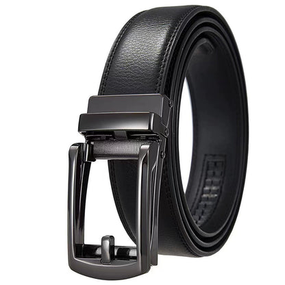 Leather Ratchet Belt With Adjustable Buckle