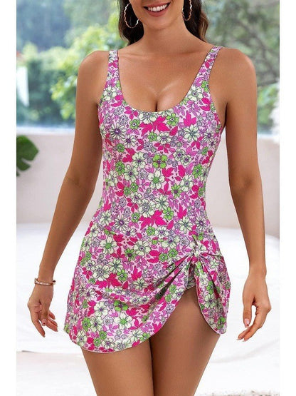 Women's Tummy Control One-Piece Swimsuit (with Skirt)