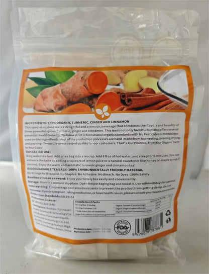 100% Natural Turmeric Ginger Cinnamon Tea