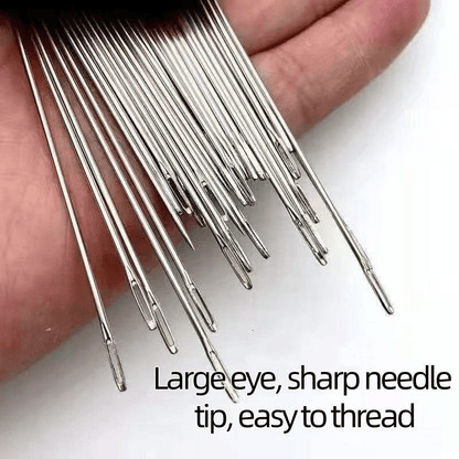 36PCS Big Eye Steel Needles, DIY Sewing & Quilting Kit for Handmade Projects