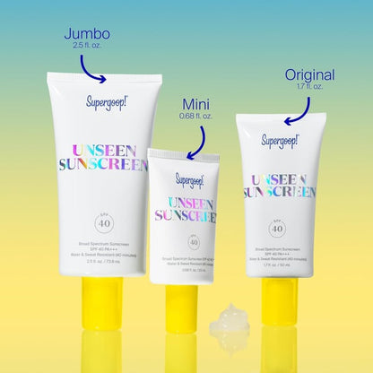 Unseen Sunscreen - SPF 40 - Invisible, Broad Spectrum Face Sunscreen + Makeup-Gripping Primer