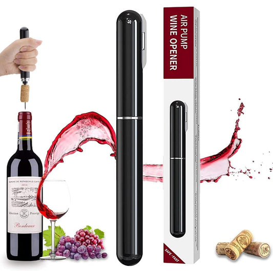 Air pressure wine corkscrew