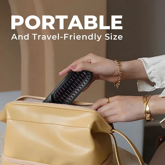 Cordless straightening and curling brush 2 in 1