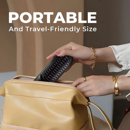 Cordless straightening and curling brush 2 in 1