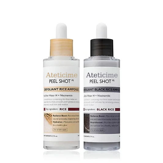 Peel Shot Glow Rice Ampoule Duo - Serums for Brightening, Exfoliating, and Moisturizing