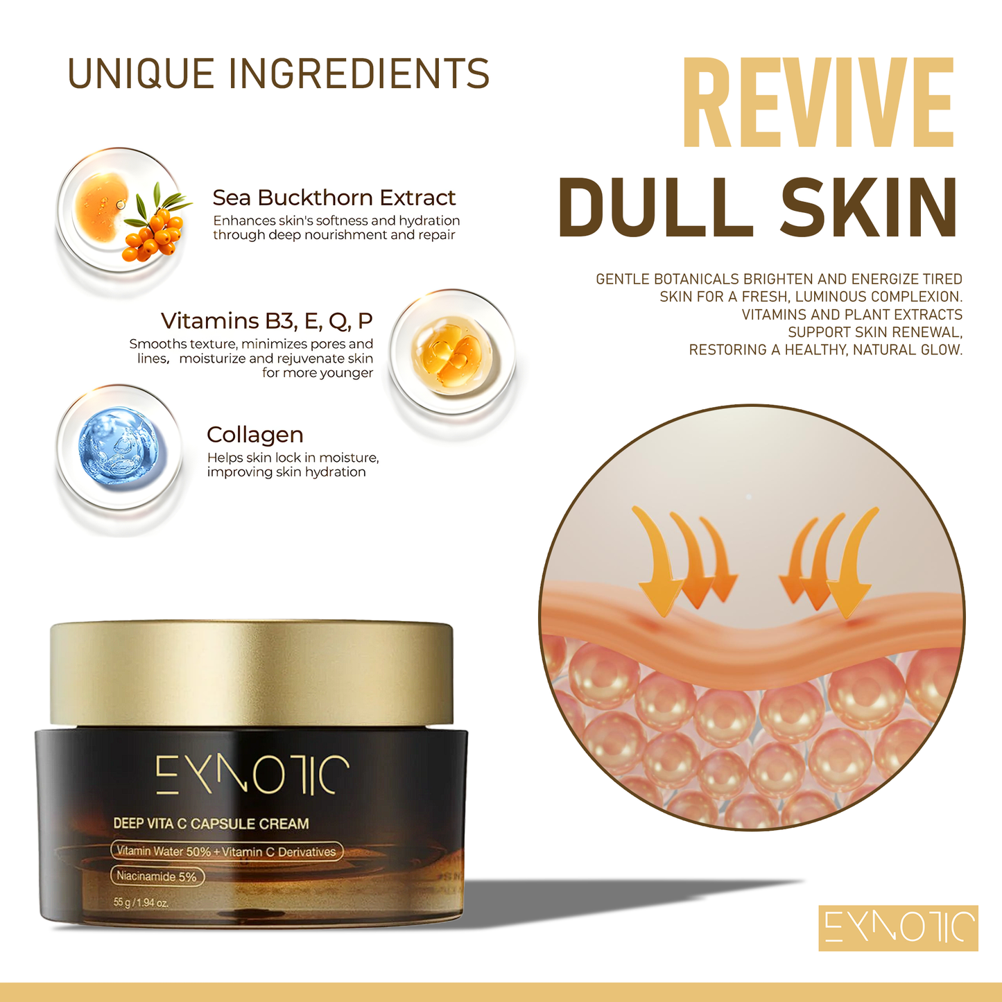 Exnotic—Gel With Vitamin C Capsule Cream